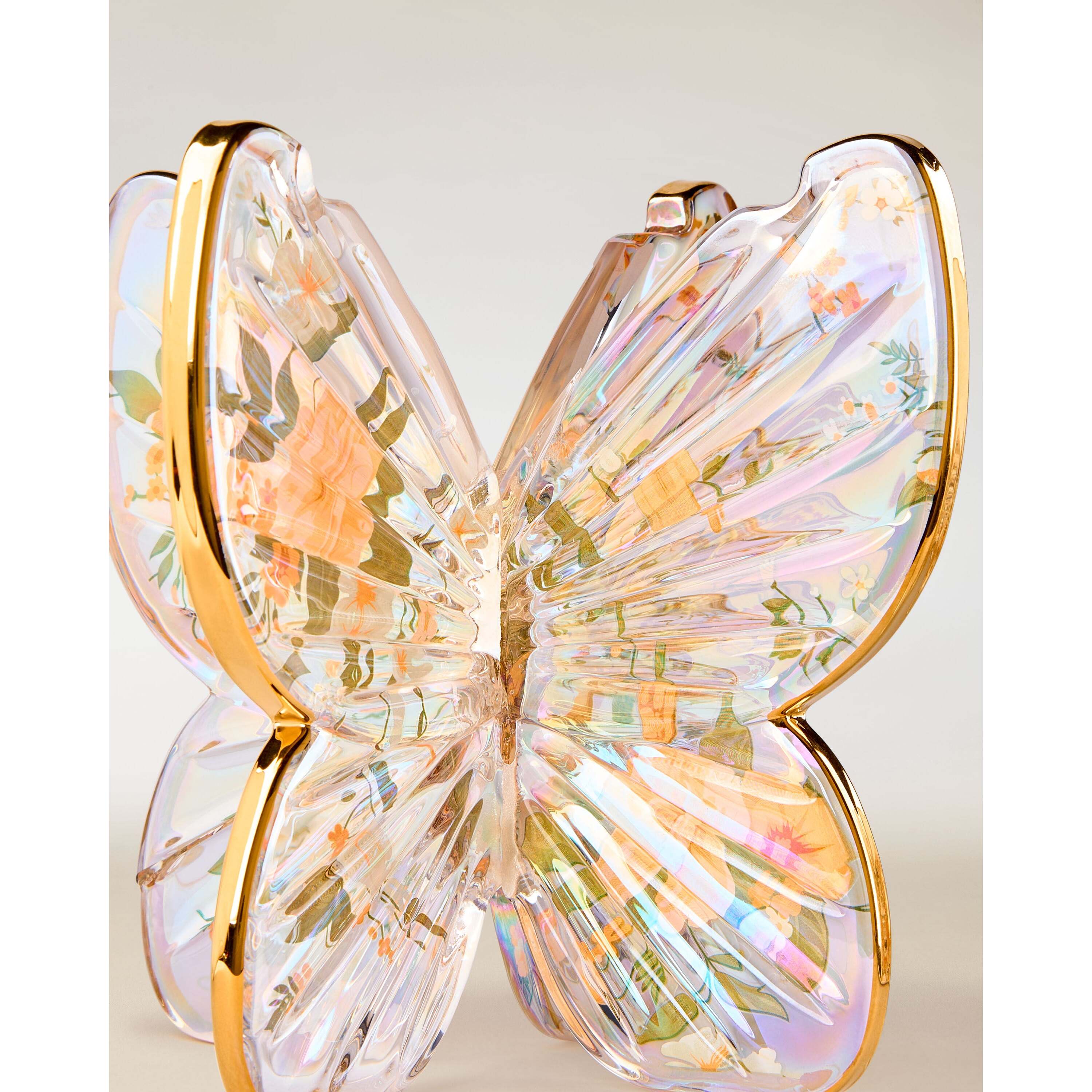 Glass Butterfly Pedestal 3-Wick Candle Holder - Image 3